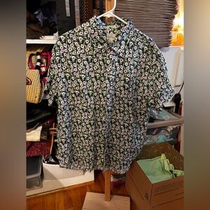 J. Crew Black and White Floral Men's Shirt